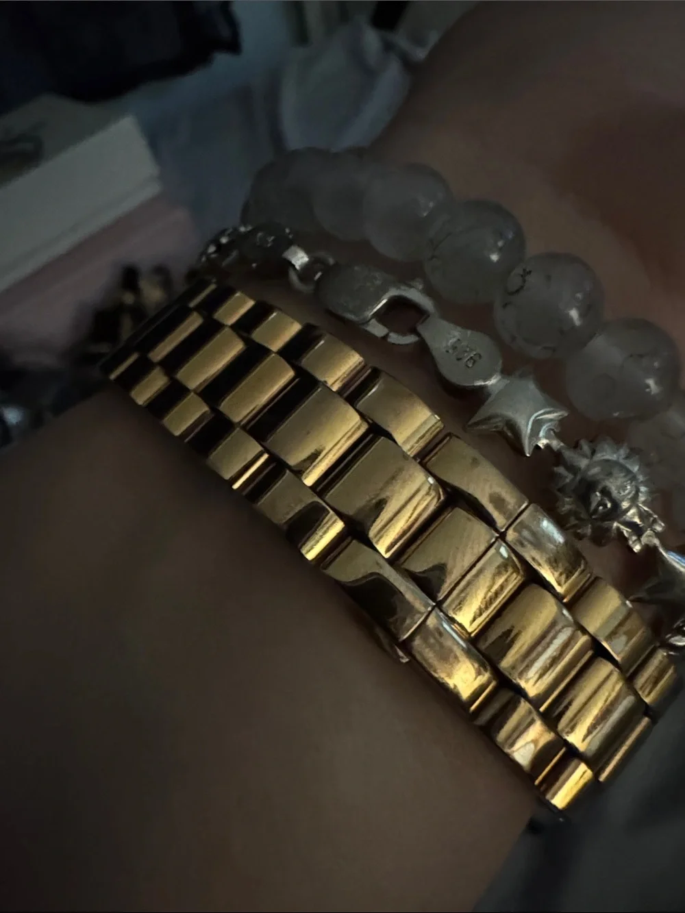 Marc by Marc Jacobs Gold and Silver Round Link Bracelet Watch